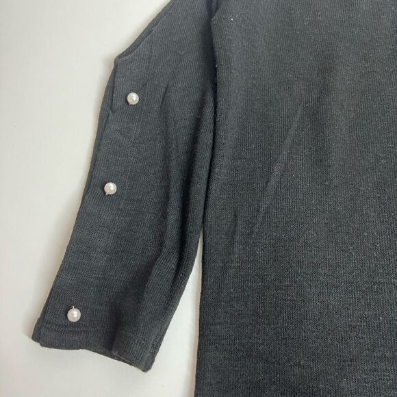 Anna Field Open-shoulder Sweater Black with White Faux Pearls Size XS/ 34 EU - Picture 13 of 14
